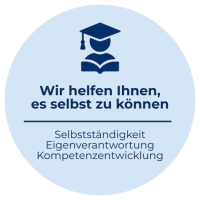 Icon Wir helfen Ihnen, es selbst zu können